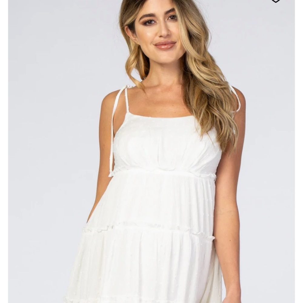 White polka dot tie strap dress - brand new